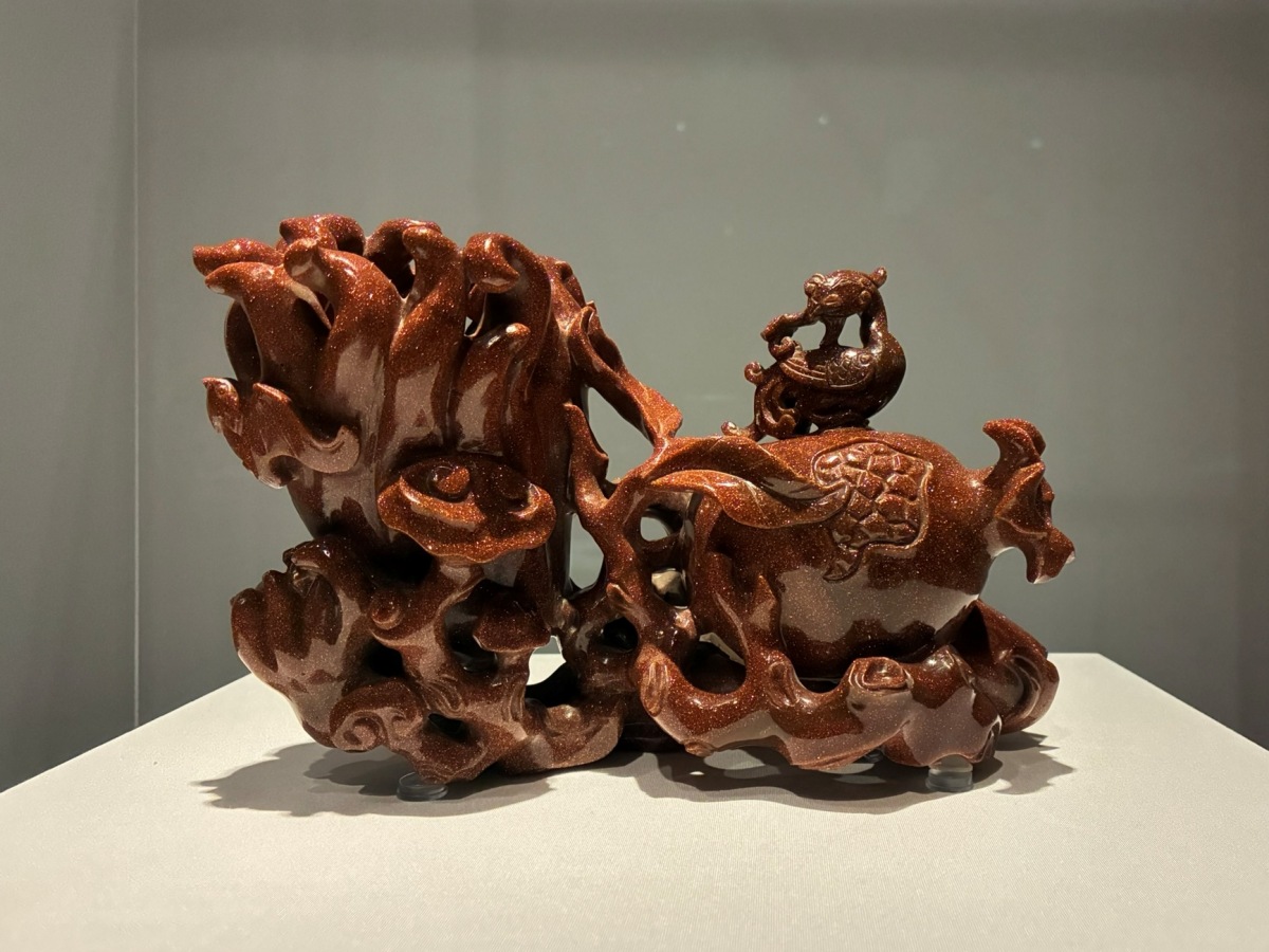 金星玻璃佛手石榴花插